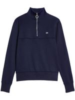 AMI Paris sweat à col montant zippé - Bleu