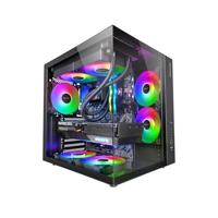 Mars Gaming MCV-ONE, ATX Gaming Behuizing, Dubbel Doorlopend Gehard Glas, Achterste FRGB 12cm Ventilator, Dubbele Kamerstructuur, Compacte PC Midtower, Ondersteuning voor Waterkoeling tot 240mm, Zwart