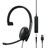 EPOS Sennheiser Adapt 135T USB II (1000900) - Bedraade, enkelzijdige headset - 3,5 mm jack/USB-aansluiting, MS Teams gecertificeerd - UC-geoptimaliseerd - superieur geluid - verbeterd comfort -