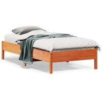 Bedframe massief grenenhout wasbruin 90x190 cm