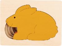 Hape vormenpuzzel Five Rabbits junior hout 5 stukjes