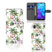 Huawei Y5 (2019) Telefoonhoesje met Pasjes Flamingo Palms - thumbnail