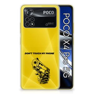 Xiaomi Poco X4 Pro 5G Silicone-hoesje Gun Don't Touch My Phone