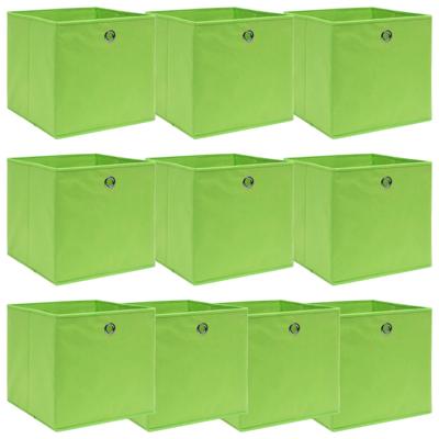 vidaXL Opbergboxen 10 st 32x32x32 cm stof groen vidaXL Opbergboxen 10 st 32x32x32 cm stof groen