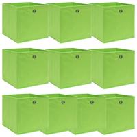 vidaXL Opbergboxen 10 st 32x32x32 cm stof groen