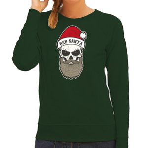 Groene Kersttrui / Kerstkleding Bad Santa voor dames 2XL  -