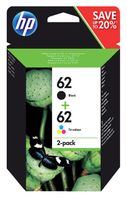 Inktcartridge HP N9J71AE 62 zwart + kleur