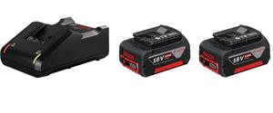 Bosch Professional 2x GBA 18V 4.0AH + GAL 18V-40 Professional 1600A019S0 Accu en acculader voor gereedschap 18 V 4 Ah Li-ion