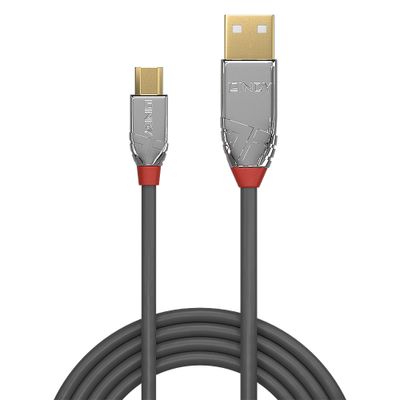 LINDY USB-kabel USB 2.0 USB-A stekker, USB-micro-B stekker 1.00 m Grijs 36651