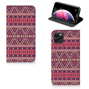 Apple iPhone 11 Pro Max Hoesje met Magneet Aztec Paars