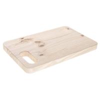 Snijplank blank hout - met handvat - 30 x 20 x 2 cm - keuken serveerplanken/broodplanken - thumbnail