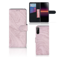 Sony Xperia L4 Bookcase Marble Pink - Origineel Cadeau Vriendin - thumbnail