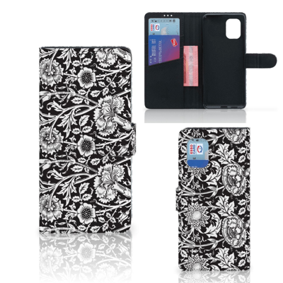 Xiaomi Mi 10 Lite Hoesje Black Flowers Xiaomi Mi 10 Lite Hoesje Black Flowers