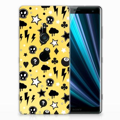 Silicone Back Case Sony Xperia XZ3 Punk Geel Silicone Back Case Sony Xperia XZ3 Punk Geel