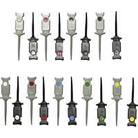 VOLTCRAFT Mini-klemtestsondes Steekaansluiting 0.64 mm CAT I Zwart, Rood, Bruin, Groen, Geel, Violet, Blauw, Wit, Grijs