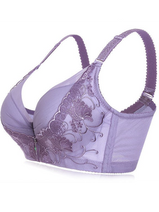 Nooncat Embroidery Adjustable Gather Push Up Soft Breathable Bras