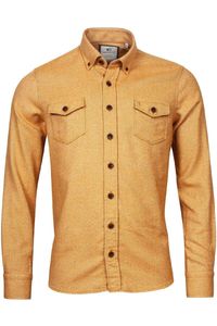 Giordano Modern Fit Overshirt geel, Effen