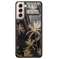 Samsung Galaxy S21 Plus glazen hardcase - Palmbomen