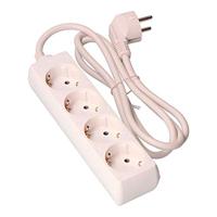 Edp 41004 Meervoudige stekkerdoos, 4 Schuko-stopcontacten, 1,5 m, 3 x 1,5 mm, wit