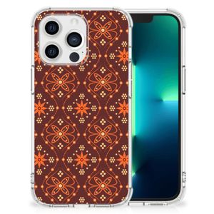 Apple iPhone 13 Pro Doorzichtige Silicone Hoesje Batik Brown