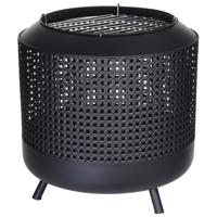 ProGarden ProGarden Vuurkorf met barbecuerooster 50x51 cm zwart