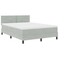 vidaXL Boxspringbed met matras en LED lichtgrijs 140x190 cm