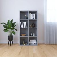 vidaXL Boekenkast/dressoir 66x30x130 cm spaanplaat hoogglans grijs