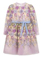 MARCHESA KIDS COUTURE Jurk met geborduurde bloemen - Paars