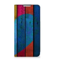 Samsung Galaxy S22 Plus Book Wallet Case Wood Heart - Cadeau voor je Vriend