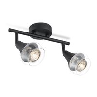 Light depot - LED opbouwspot Vaya 2L - zwart - Outlet