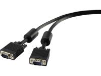 Renkforce RF-4212507 VGA-kabel VGA Aansluitkabel VGA-stekker 15-polig, VGA-stekker 15-polig 10.00 m Zwart Met Ferrietkern