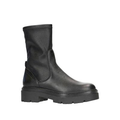 Sacha leren enkelboots zwart