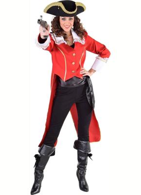 Jas piraat/admiraal rood