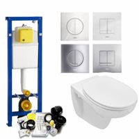 Xs Toiletset 01 Basic Wandcloset Softclose Met Argos/Delos Drukplaat Wisa - thumbnail