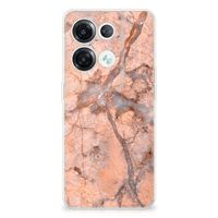 OPPO Reno8 Pro TPU Siliconen Hoesje Marmer Oranje