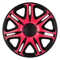 J Tec wieldoppen Nascar 14 inch ABS zwart/roze set van 4