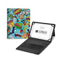 SUBBLIM Beschermhoes voor tablet 11 inch, met bluetooth-toetsenbord, Spaans toetsenbord, elastiek, oplaadpoort, ultra dun, Keytab Pro Trendy Comic