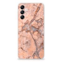 Samsung Galaxy A14 5G TPU Siliconen Hoesje Marmer Oranje - thumbnail