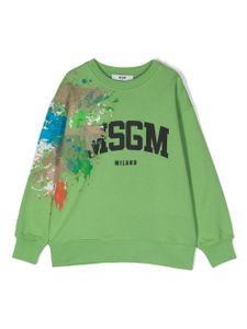 MSGM Kids t-shirt à logo imprimé - Vert