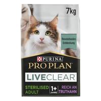Purina Pro PLAN LIVECLEAR kattenvoer, gesteriliseerd, droog en rijk aan kalkoen, 7 kg