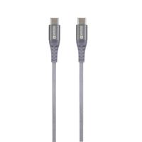 Skross USB-kabel USB 2.0 USB-C stekker, USB-C stekker 1.20 m Space grijs Rond, Flexibel, Stoffen mantel SKCA0017C-C120CN - thumbnail