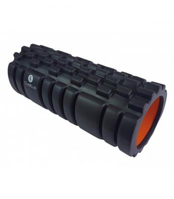 Sveltus foamroller met Grid zwart/oranje 33 x 14 cm
