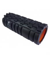 Sveltus foamroller met Grid zwart/oranje 33 x 14 cm