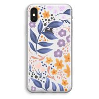 Flowers with blue leaves: iPhone X Transparant Hoesje - thumbnail