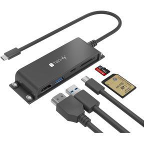 Techly IADAP-USBC-935 laptop dock & poortreplicator Bedraad USB 3.2 Gen 1 (3.1 Gen 1) Type-C Zwart