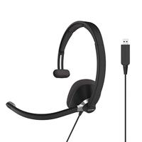 Koss CS295-USB Single-Sided On-Ear Communication Headset, Noise Cancelling Electret Microfoon, Flexibele Microfoonarm, Bedraad met USB-stekker, Zwart