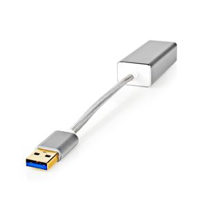 USB-Adapter | USB 3.2 Gen 1 | USB Type-A | RJ45 Female | Verguld | Recht | 0.20 m | Rond | Gebreid /