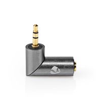 Stereo-Audioadapter | 3,5 mm Male | 3,5 mm Female | Verguld | Recht | Metaal | Goud / Gunmetal-Grijs - thumbnail