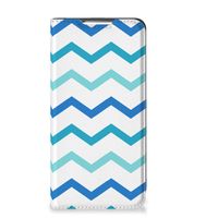 Samsung Galaxy S22 Hoesje met Magneet Zigzag Blauw - thumbnail