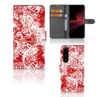 Telefoonhoesje met Naam Sony Xperia 1 III Angel Skull Rood - thumbnail